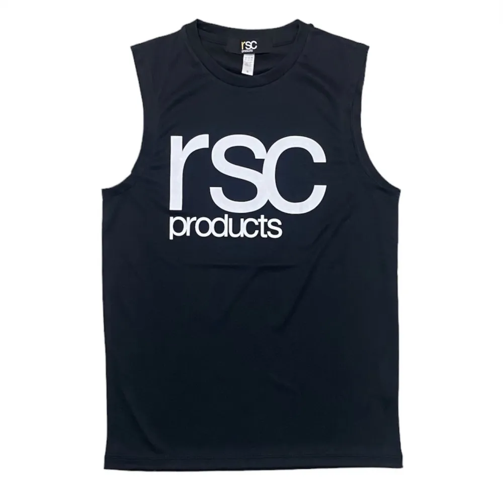 rsc products | RSC LOGO 無袖 背心 運動 吸汗 速乾 透氣 抗皺 L號 黑底金字 灰底白字